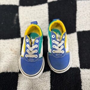 Vans Toddler Sneakers in Blue, Green, and Yellow